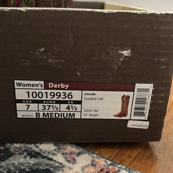 Ariat Womens Derby Crackled Limited Addition Cafe Cowgirl Boots - Picture 10 of 11